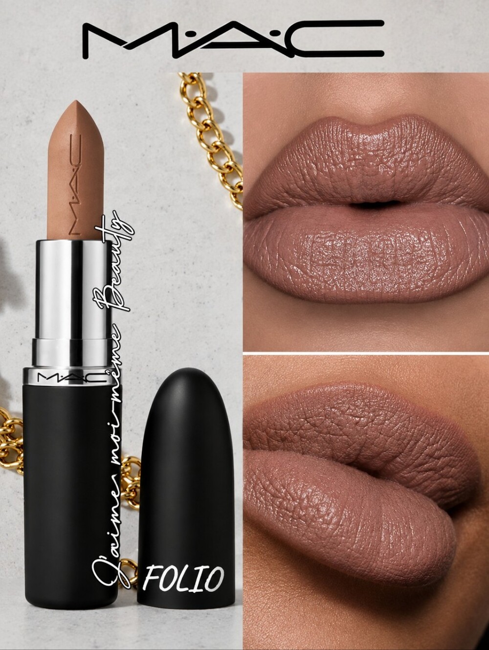 MAC Cosmetics MACImal Matte Lipstick In Folio - Cool Toned Grayish Beige